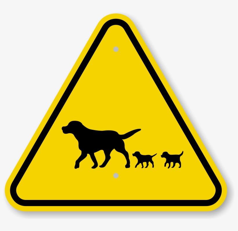 Iso Dog And Puppy Crossing Symbol Warning Sign - 800x716 PNG Download