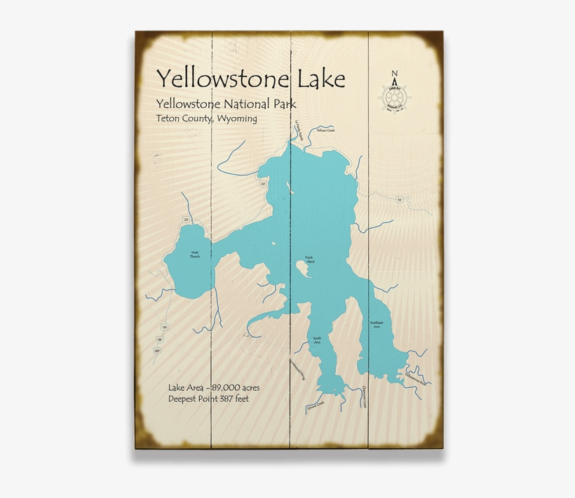 Yellowstone Lake Map Sign, transparent png