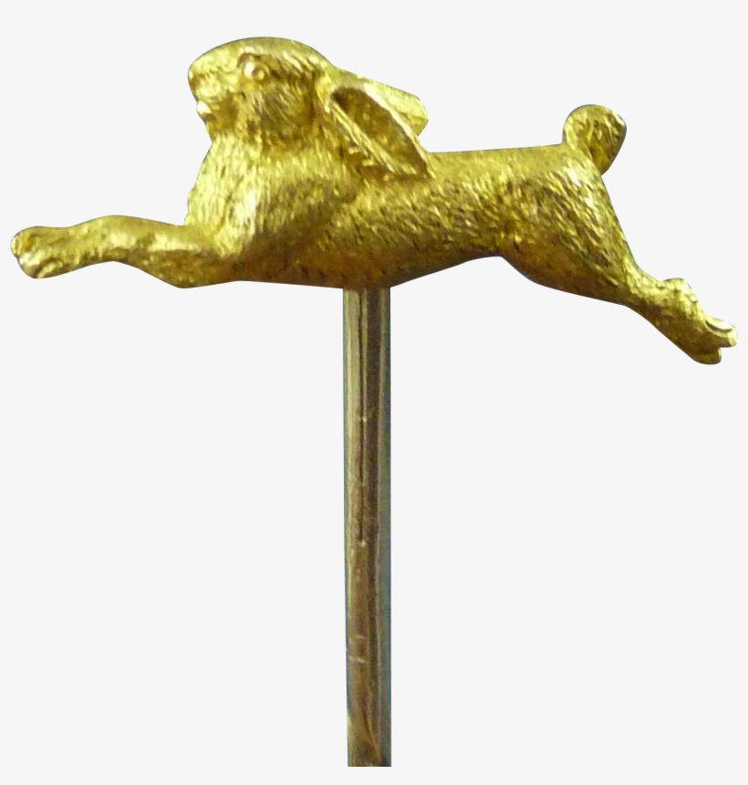 Edwardian Gold Leaping Rabbit Or Hare Stick Pin Antique, transparent png