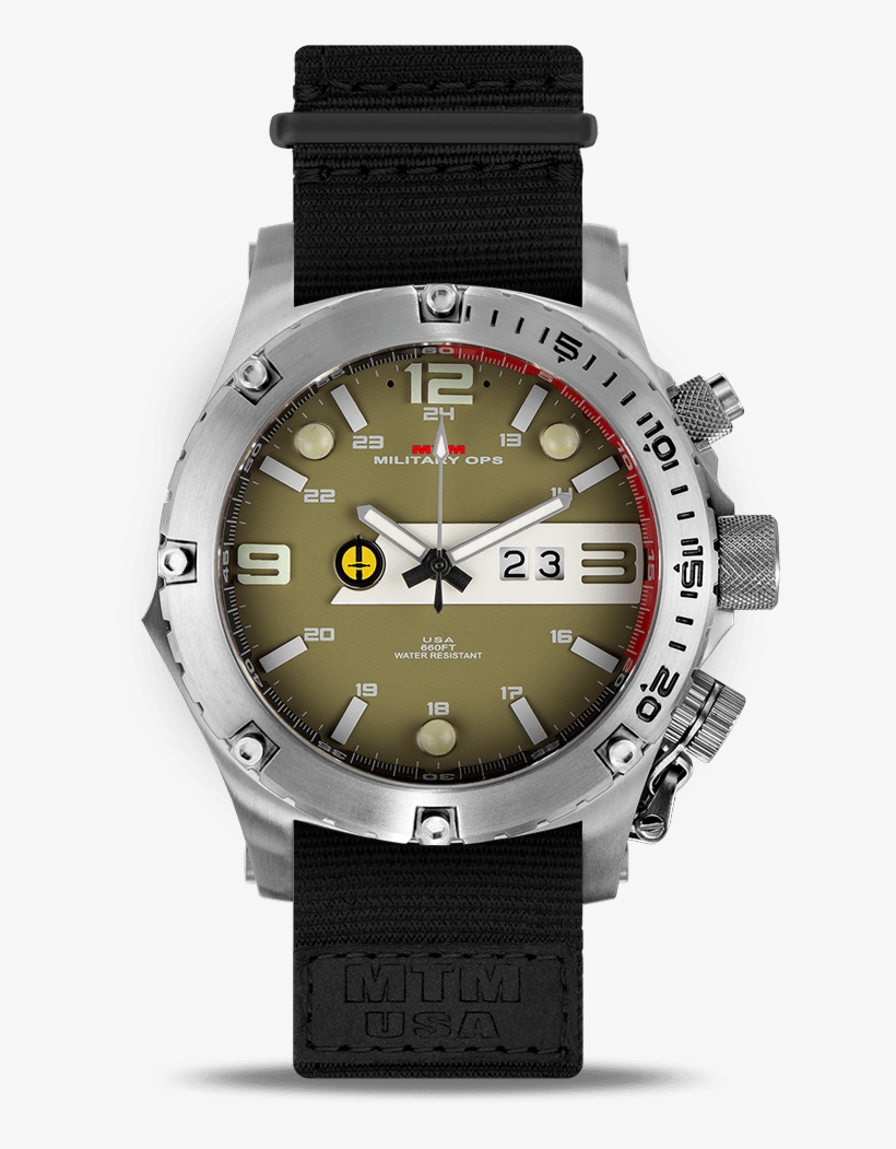 Mtm Special Ops Men's Vulture Green Dial Titanium Military, transparent png
