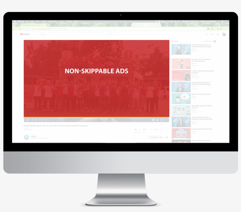 Non-skippable Video Ad, transparent png