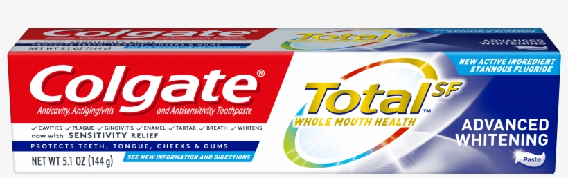 Colgate Total Whitening Toothpaste, Advanced Whitening,, transparent png