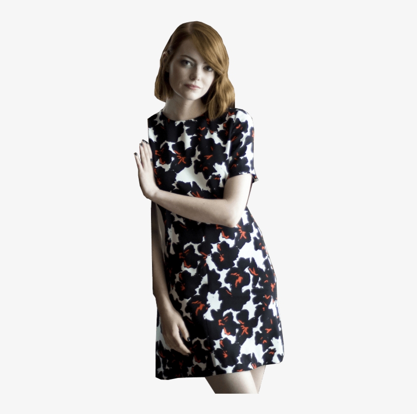 Emma Stone Leaning Png - A.l.c. Black White Women's Size 0 Floral Print Casual, transparent png