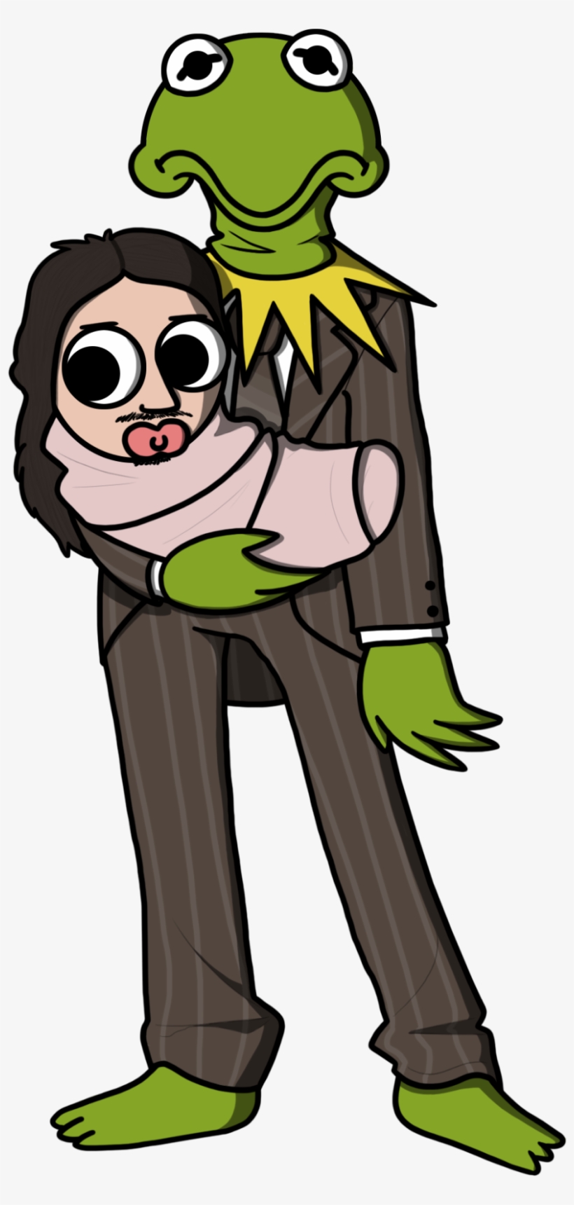 Baby Joel And Papa Kermit - Kermit The Frog, transparent png