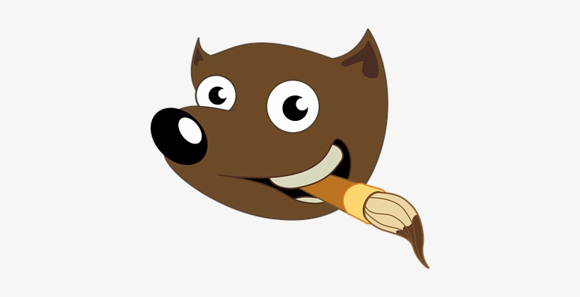 Fox, Dog, Gimp, Mascot, Brush, Animal - Logo De Perro Con Pincel, transparent png
