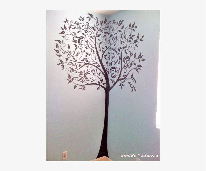 Black Tree Mural - Tree Murals For Teens, transparent png