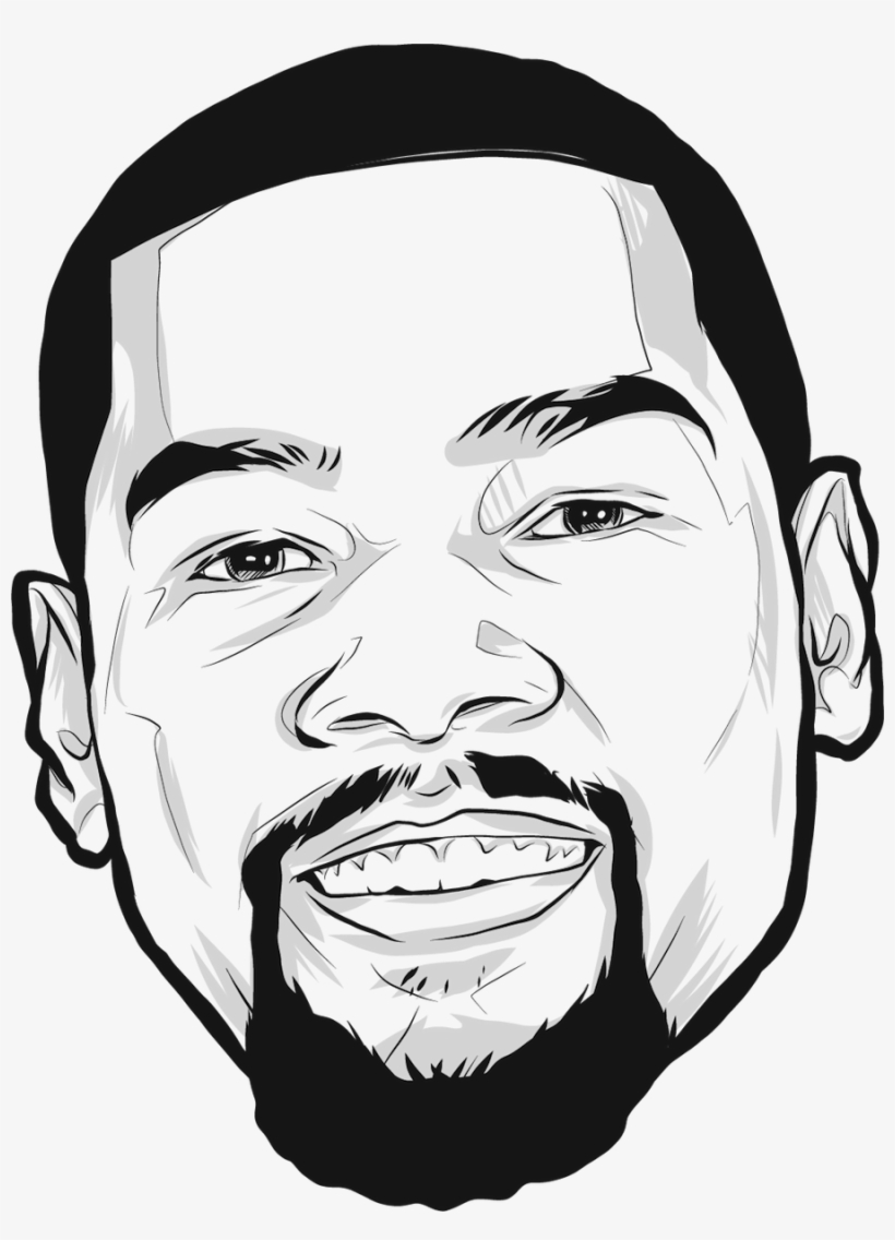 Rob Zilla's Designs For The Nba's Golden State Warriors - Kevin Durant Face Drawing, transparent png