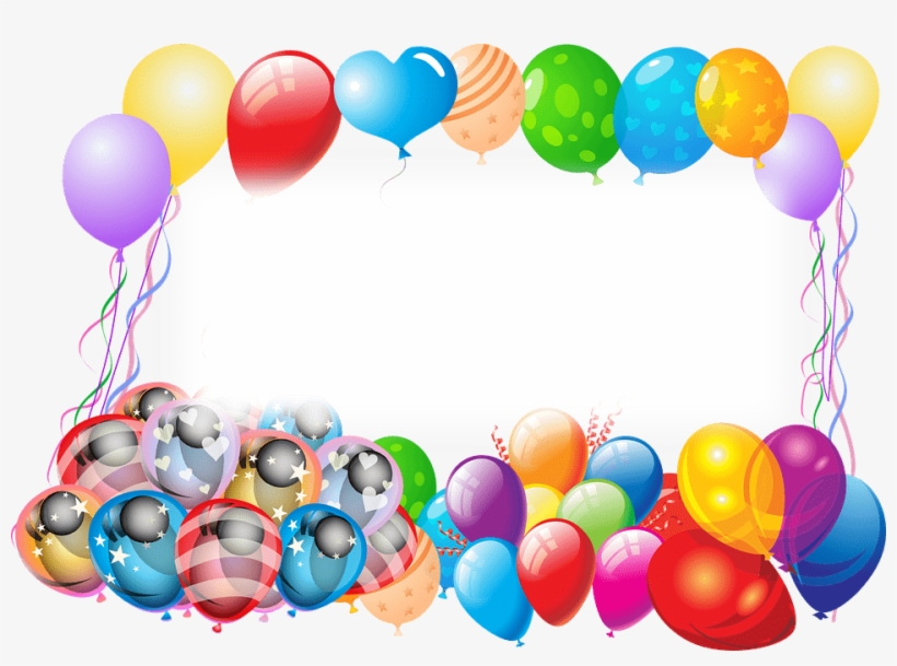 Happy Birthday Frame With Balloons - Happy Birthday Frame Png, transparent png
