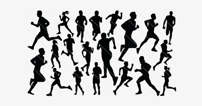 Free Running Silhouette Png - People Long Running Silhouettes, transparent png