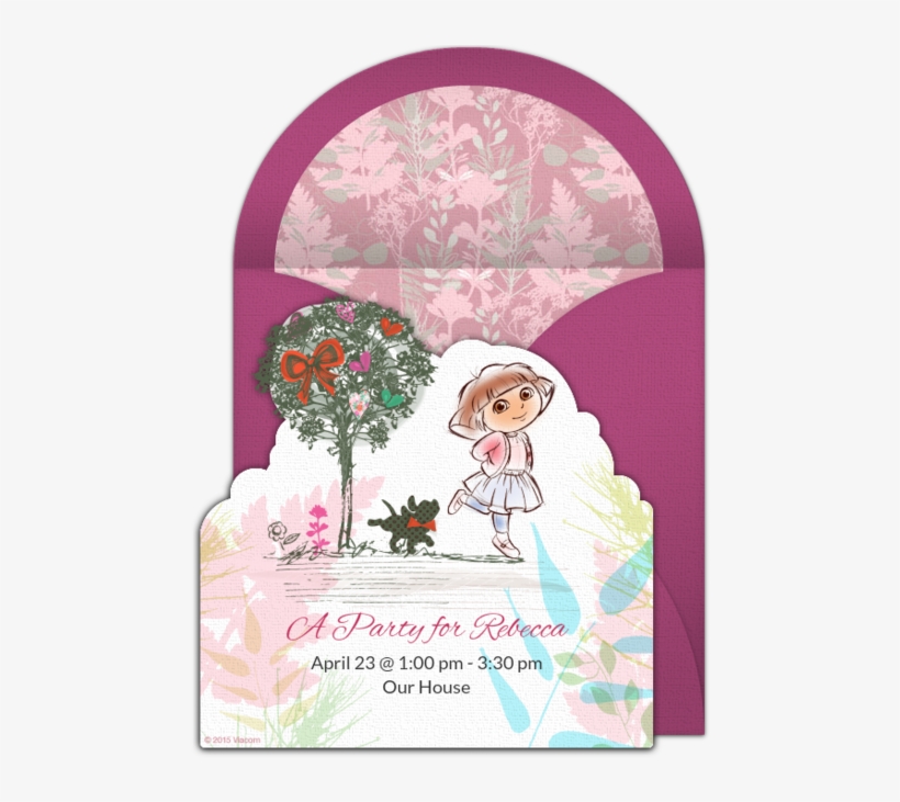 Dora The Explorer Watercolor Online Invitation - Sweet Pea, transparent png