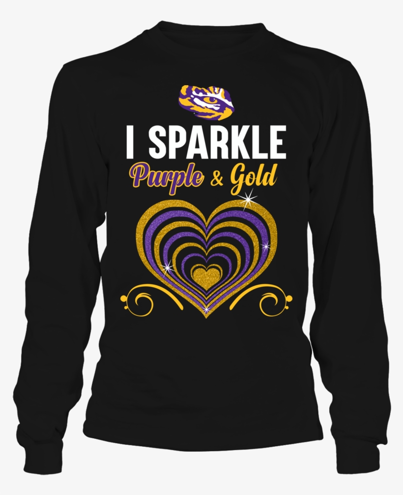I Sparkle Purple Gold Lsu Tigers Shirt - Hurricane Heart, transparent png