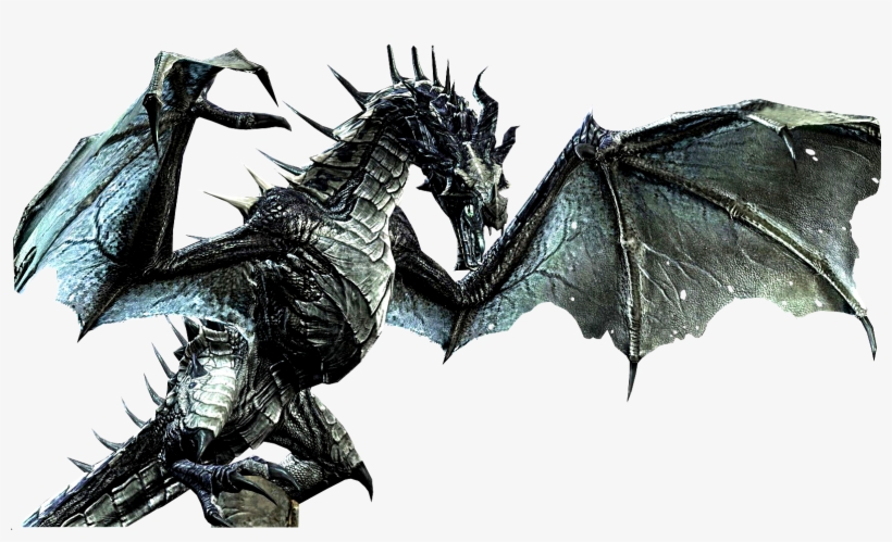 Fire Breathing Dragon Png Vector Library - Skyrim Dragon Transparent, transparent png