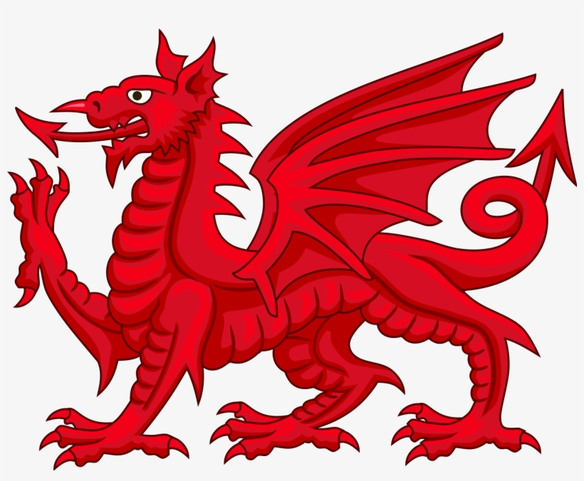 Dragon Statue Vector Png Clip Art Black And White Library - Welsh Dragon, transparent png