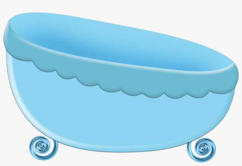 Infant Bathtub Cartoon Blue - Clip Art, transparent png