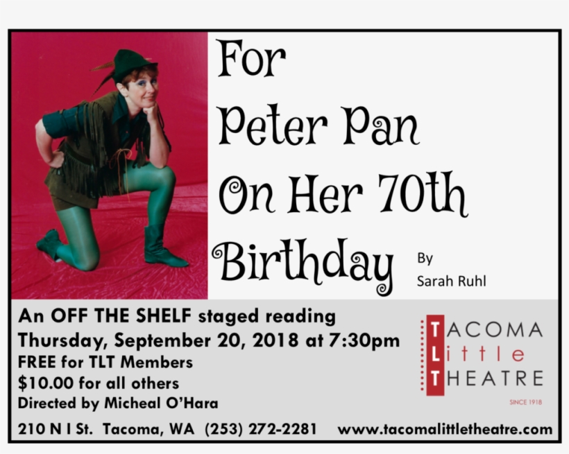 Tlt For Peter Pan On Her 70th Birthday, transparent png