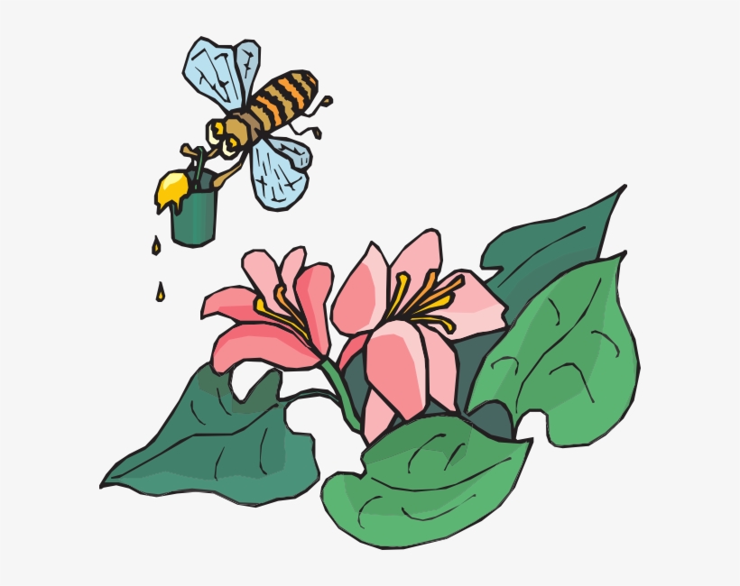 Bee With Pollen Clip Art At Clker - Bees And Pollen Clipart, transparent png