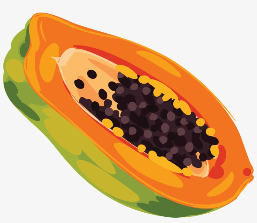 Picture Freeuse Fruit Clip Art Yellow Hand Painted - Papaya Clipart, transparent png