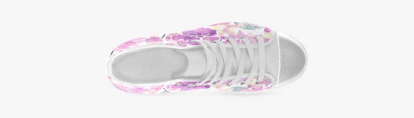 Watercolor Flower Pattern Women's Classic High Top - Walking Shoe, transparent png