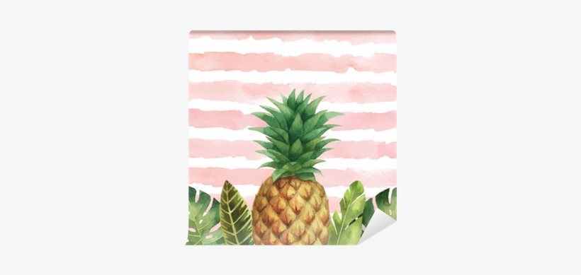 Watercolor Vector Banner Tropical Leaves And Pineapple - Argento Sc Seafoam Glass Frame, 4 X 6, transparent png