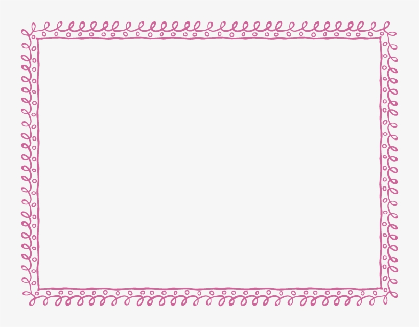 Dusty Rose Full Sheet Doodle Border - Free Doodle Frames Png, transparent png