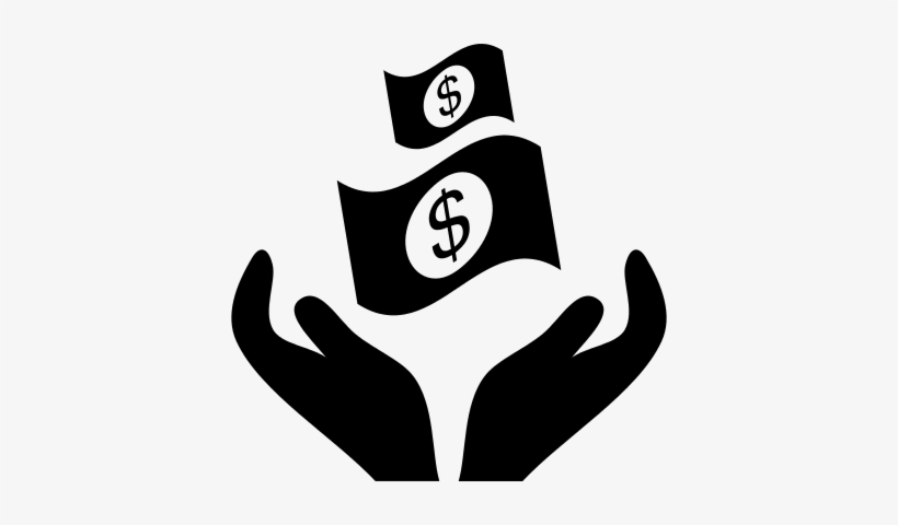 Two Hands Graving Dollar Bills Vector - Two Hand Symbol Png, transparent png