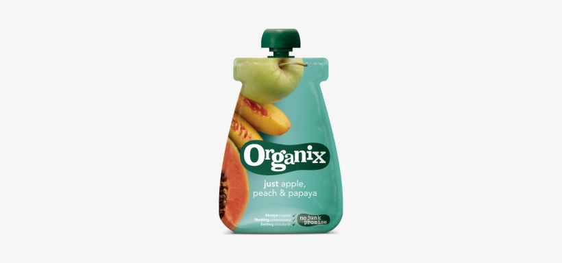 Just Apple, Peach & Papaya - Organix Pouch, transparent png