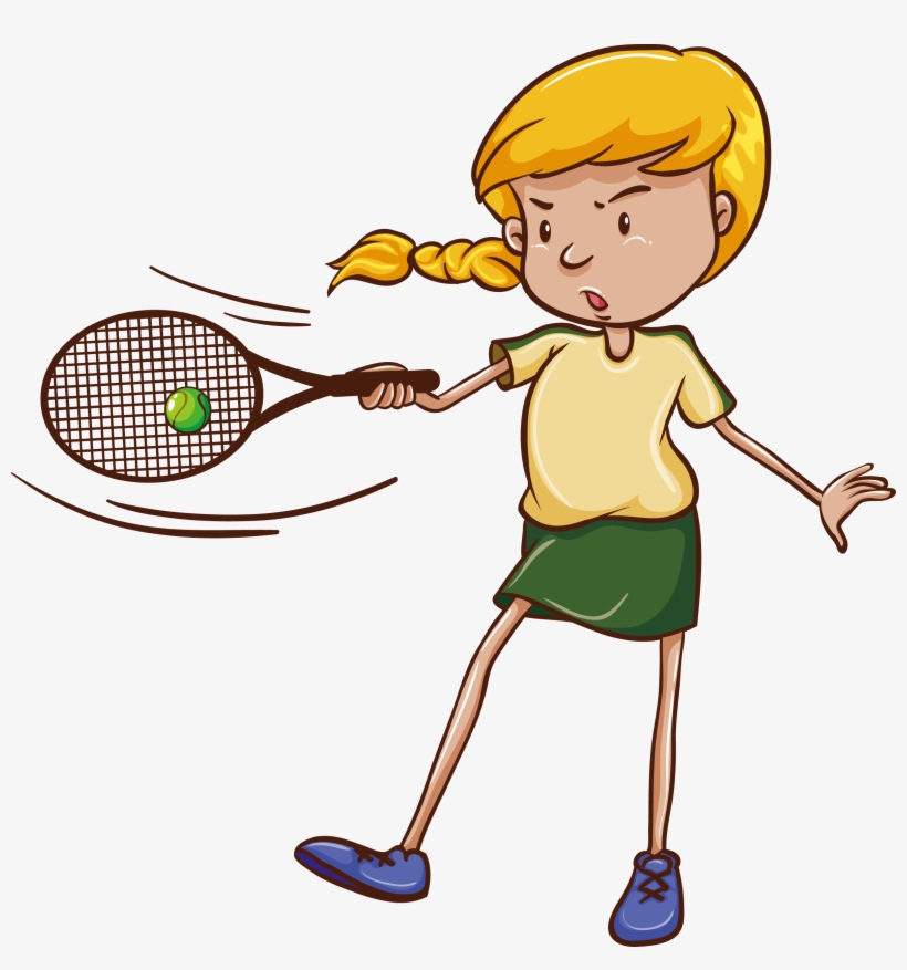 Tennis Girl Royalty - Tennis Game Cartoon, transparent png
