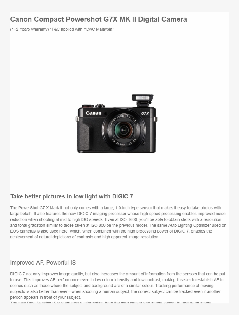 Canon Compact Powershot G7x Mk Ii, transparent png