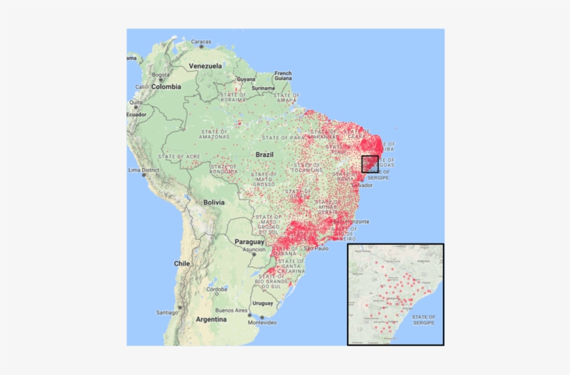 Map Of Aedes Aegypti Mosquito Occurrences In Brazil, transparent png