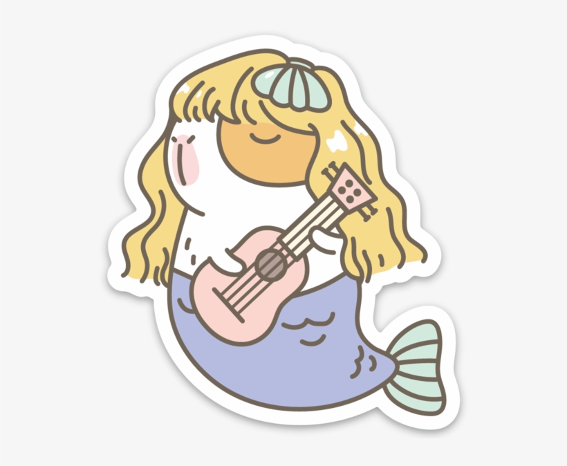 Mermaid Bubu The G U I N E A Pig Vinyl Sticker, transparent png