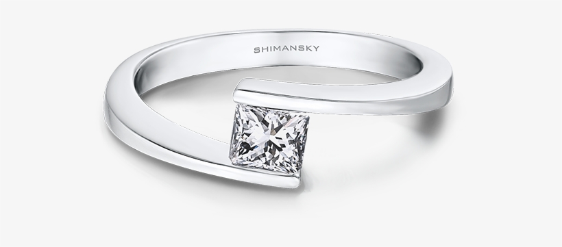 Shimansky My Girl Solitaire Overlap Engagement Ring, transparent png