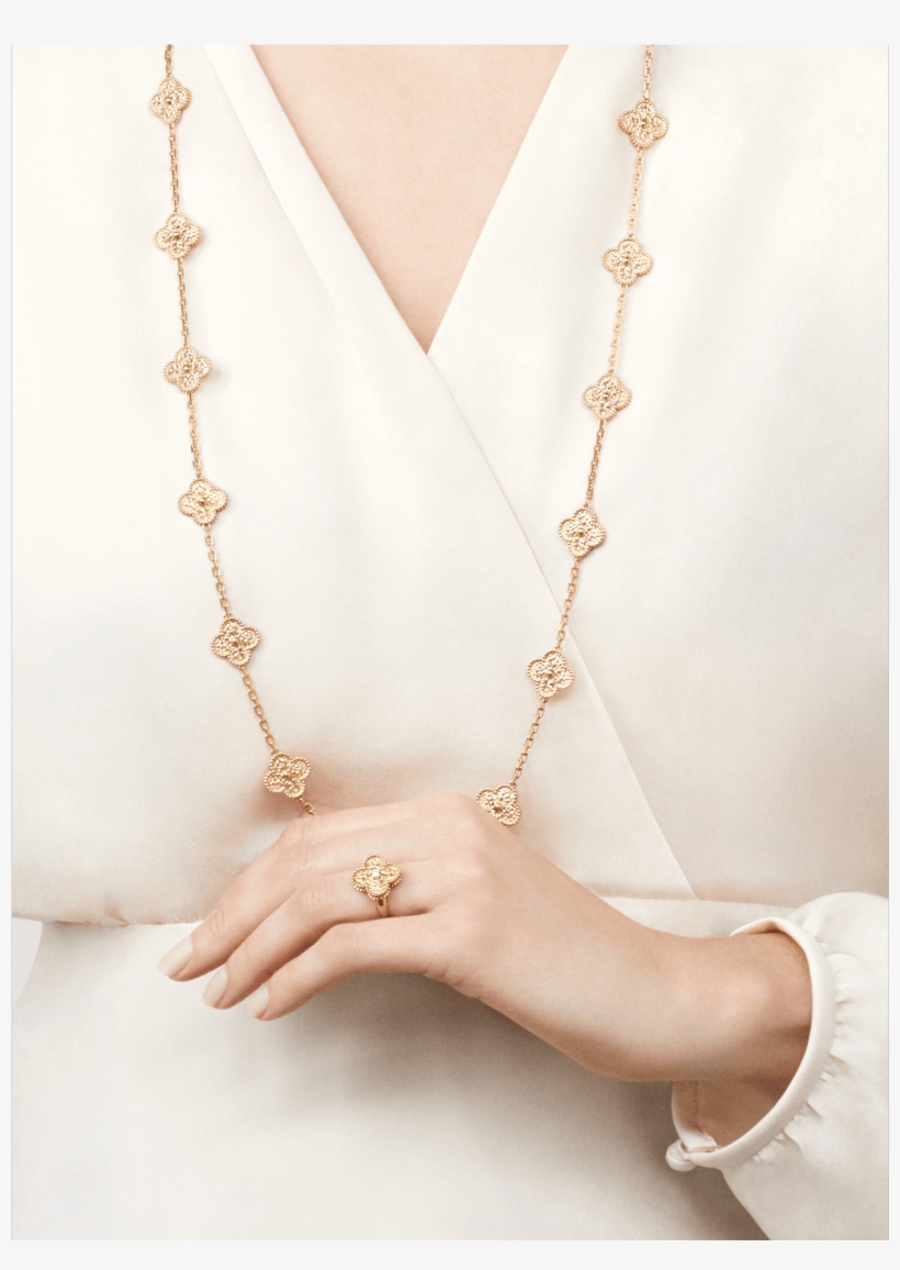 Vintage Alhambra Ring,, transparent png