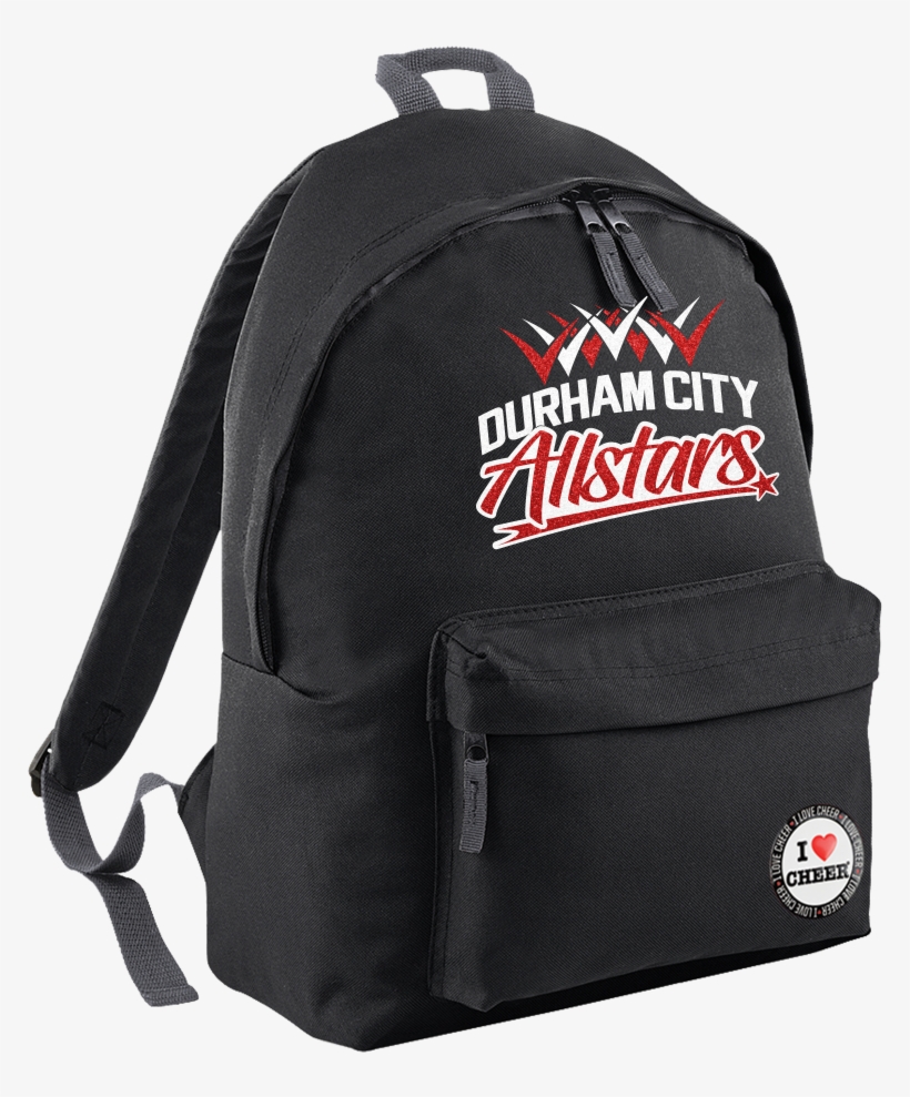 Black Durham City Allstars Backpack With Glitter Red, transparent png