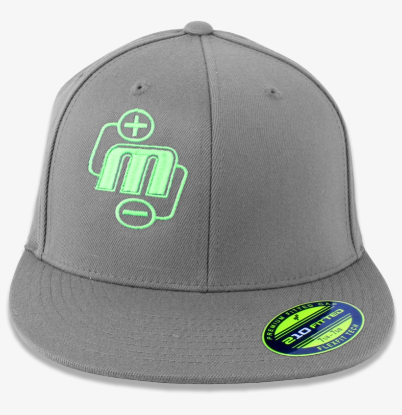Mechman Embroidered Gray Flexfit 210 Flatbrim Fitted, transparent png