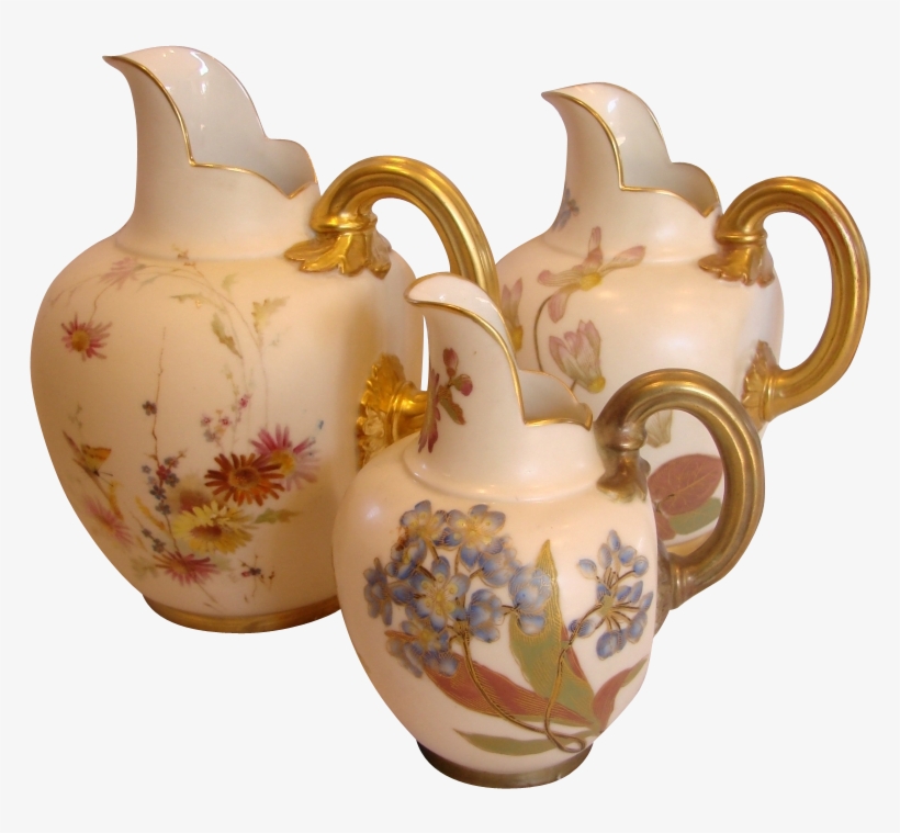 English Royal Worcester Set 3 Graduated Jugs W Different, transparent png