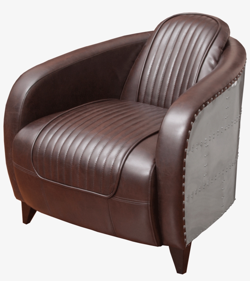 Aviator Leather Side Chair, transparent png