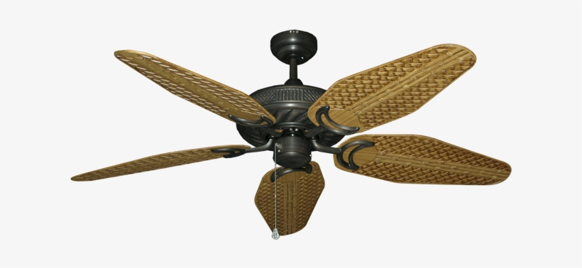 Atlantis Oil Rubbed Bronze With 52" Outdoor Weave Walnut, transparent png