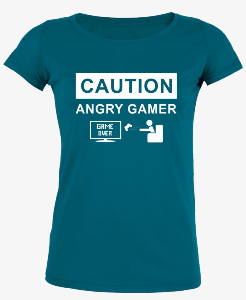 Angry Gamer T-shirt Stella Loves Girlie Diva Blue, transparent png