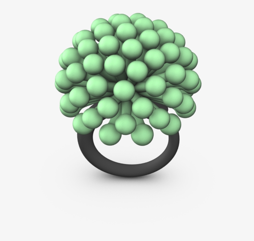 Green 3d Printed Ring, transparent png