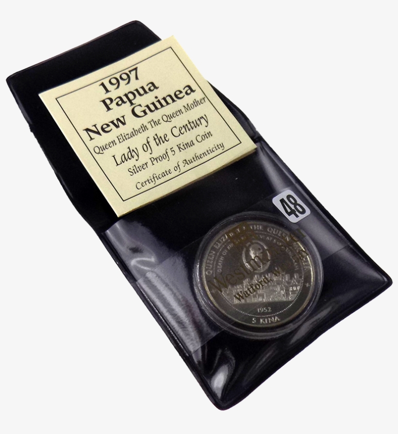 Pre-owned 1997 Papua New Guinea Queen Mother 5 Kina, transparent png
