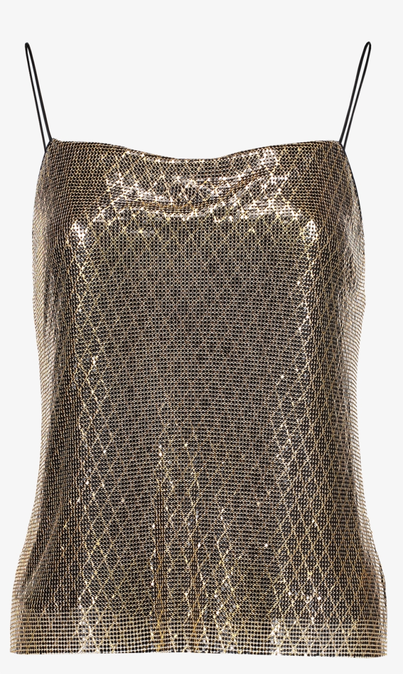 Harmon Chainmail Drapey Slip Tank, transparent png