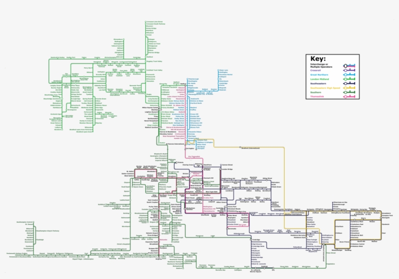 A Map Of Routes Managed By Govia In The United Kingdom, transparent png