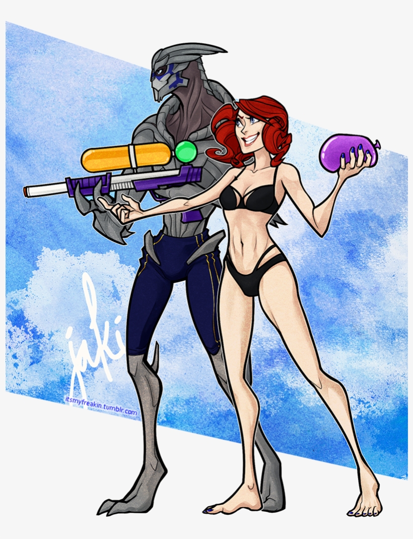 When Garrus And Femshep “retire Somewhere Tropical”,, transparent png