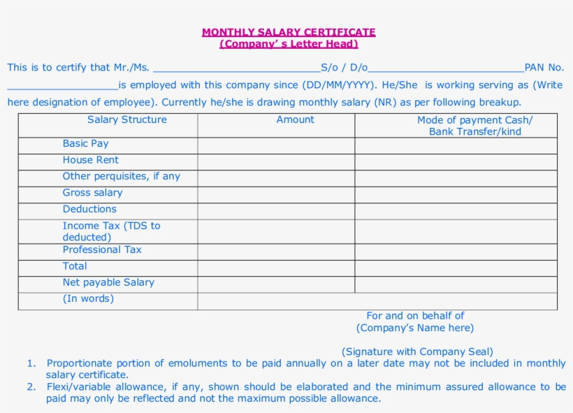 Salary Certificate Letter Main Image, transparent png