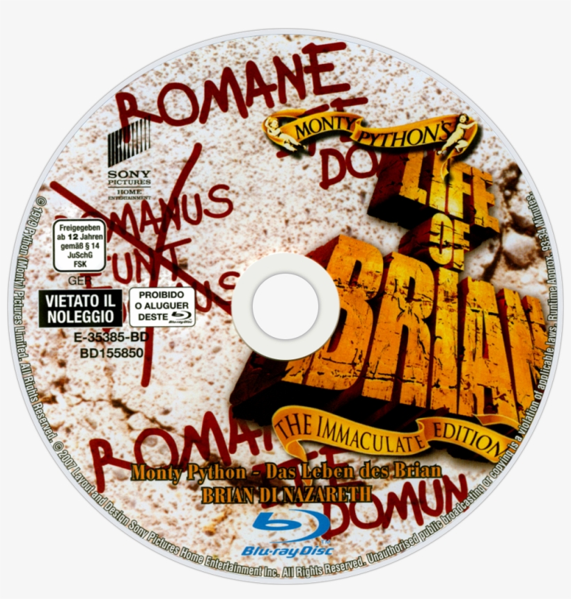 Monty Python's Life Of Brian Bluray Disc Image, transparent png