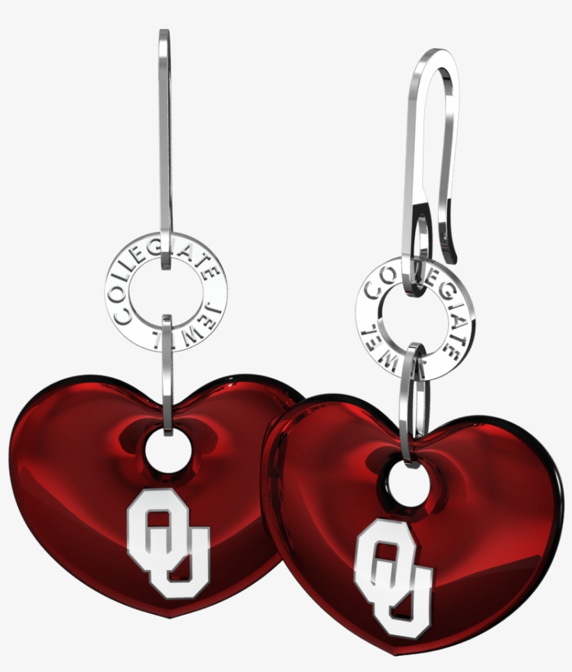 Ou Heart Earrings, transparent png