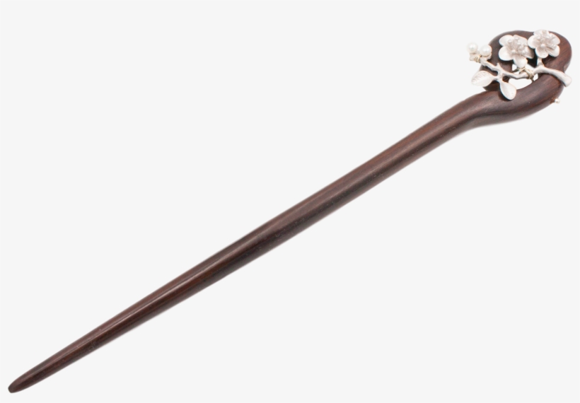 Plum Blossom Wood Hair Stick, transparent png