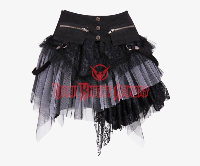 Gothic Short Layered Handkerchief Skirt - Skirt Png, transparent png