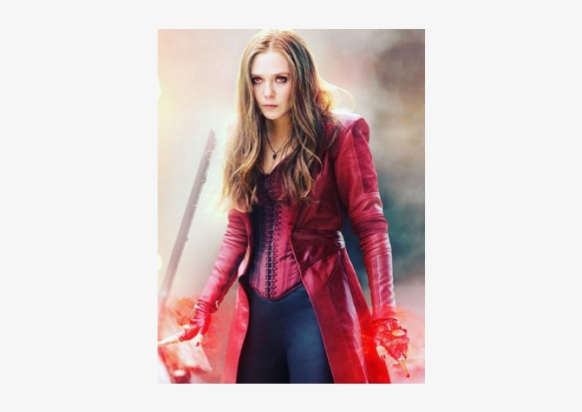 Civil War Scarlet Witch Red Leather Coat - Scarlet Witch Black Panther, transparent png