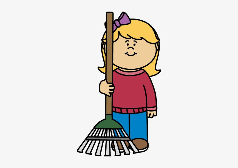 Girl With A Rake Clip Art - Rake Clip Art, transparent png